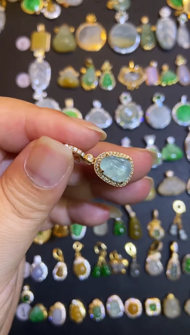 吊坠(不含链)银S925镶嵌翡翠1