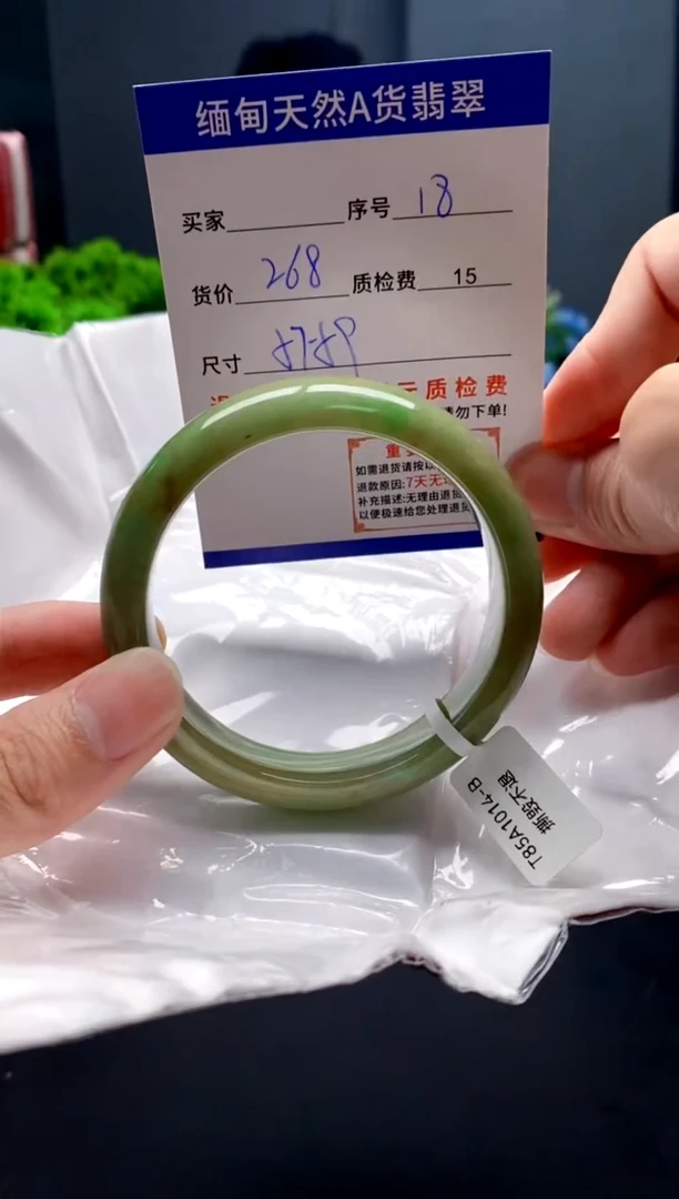 未镶嵌手镯翡翠18缅甸天然A货翡翠需包容瑕疵，介意慎拍