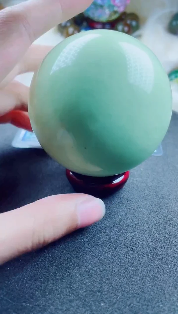 菱锰矿未镶嵌摆件月球夜明珠摆件（赠底座）