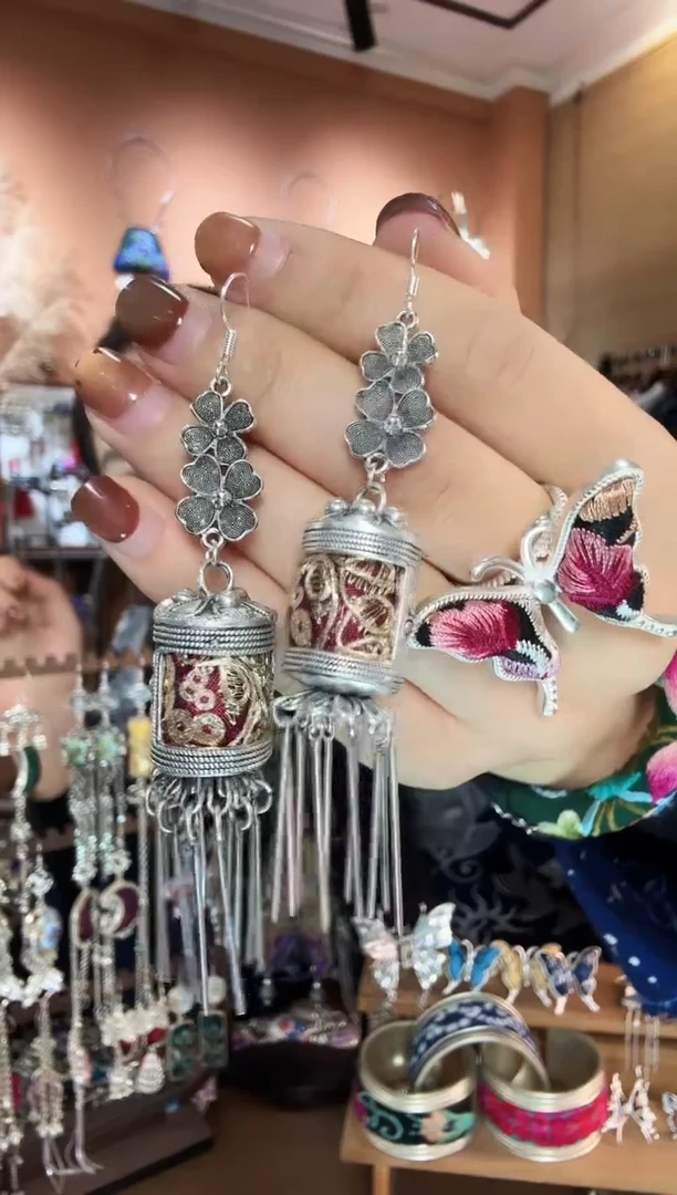 刺绣纯手工民族风耳环