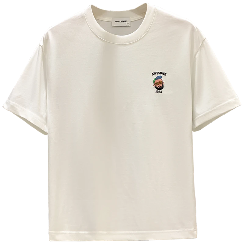 范希巴迪时尚潮流轻奢男T恤短袖刺绣新款体恤网红圆领宽松半袖潮