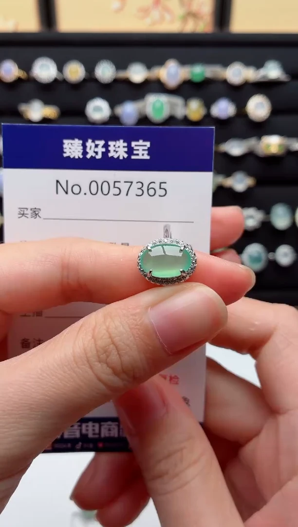 银S925镶嵌戒指翡翠.