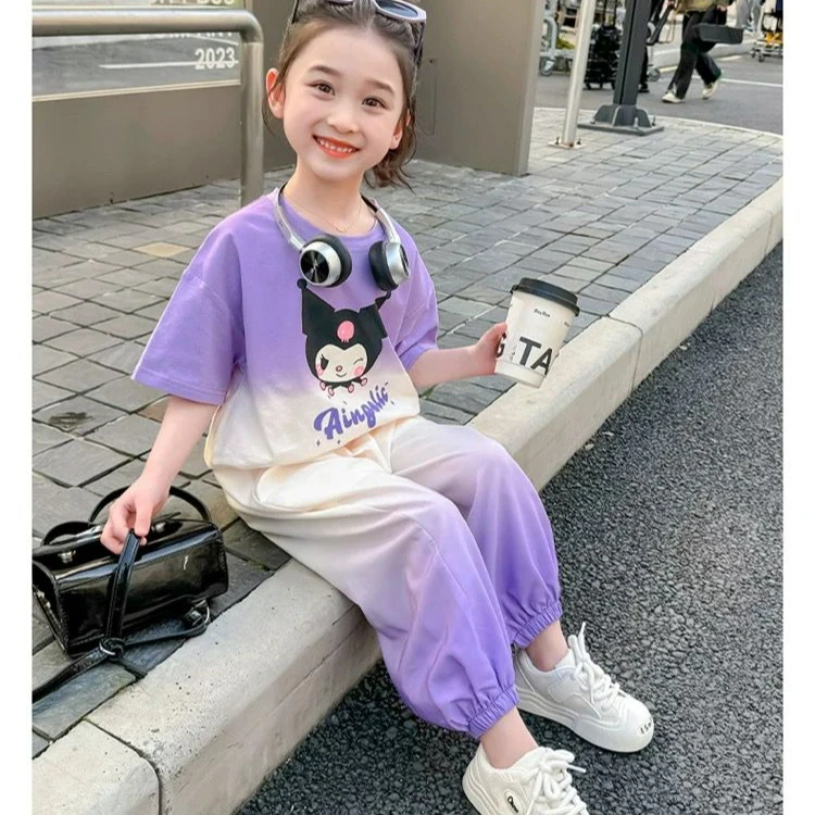 【反季 清仓】夏季女童套装洋气速干短袖休闲裤宝宝网红两件套套装