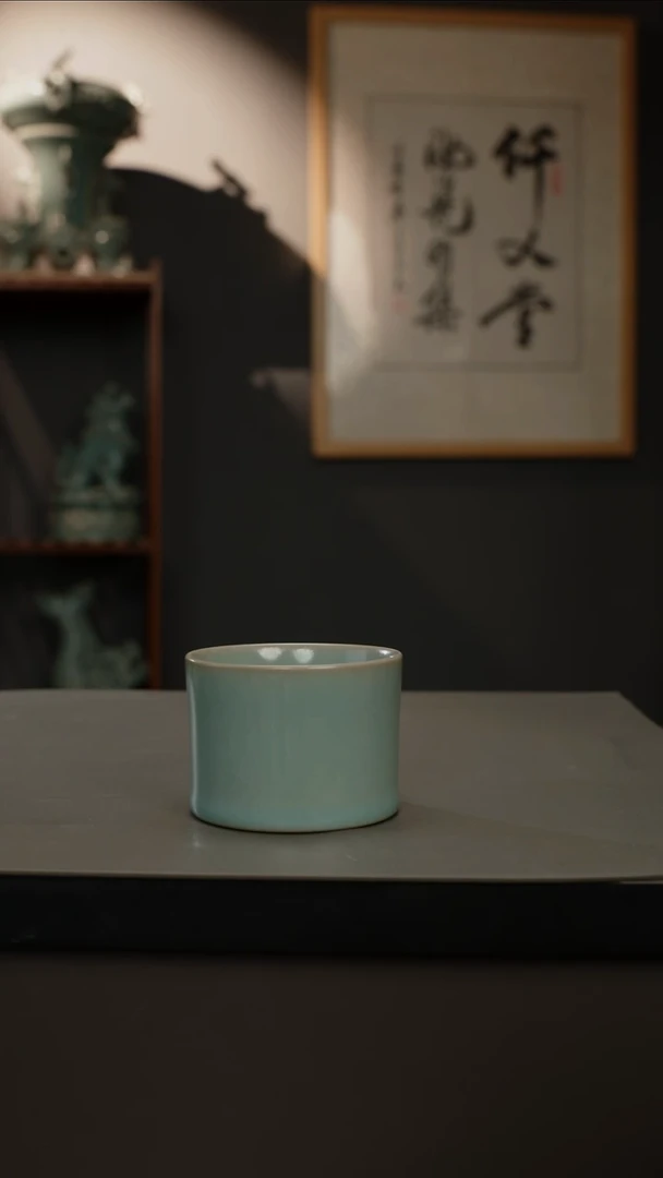 【闪购商品】杯原产地仿古釉 扳指杯