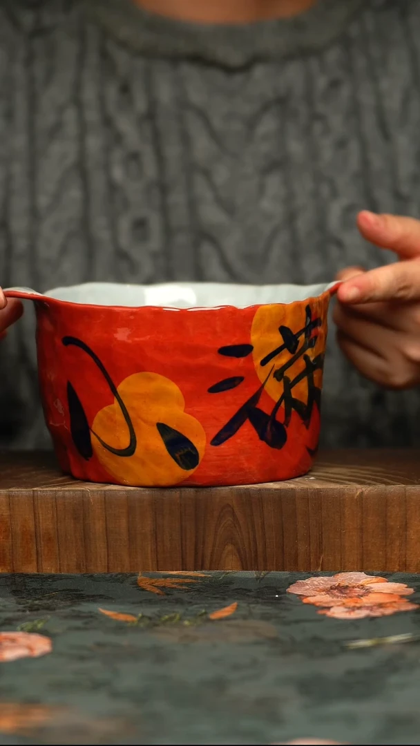 杯釉下彩手工手绘同款陶器