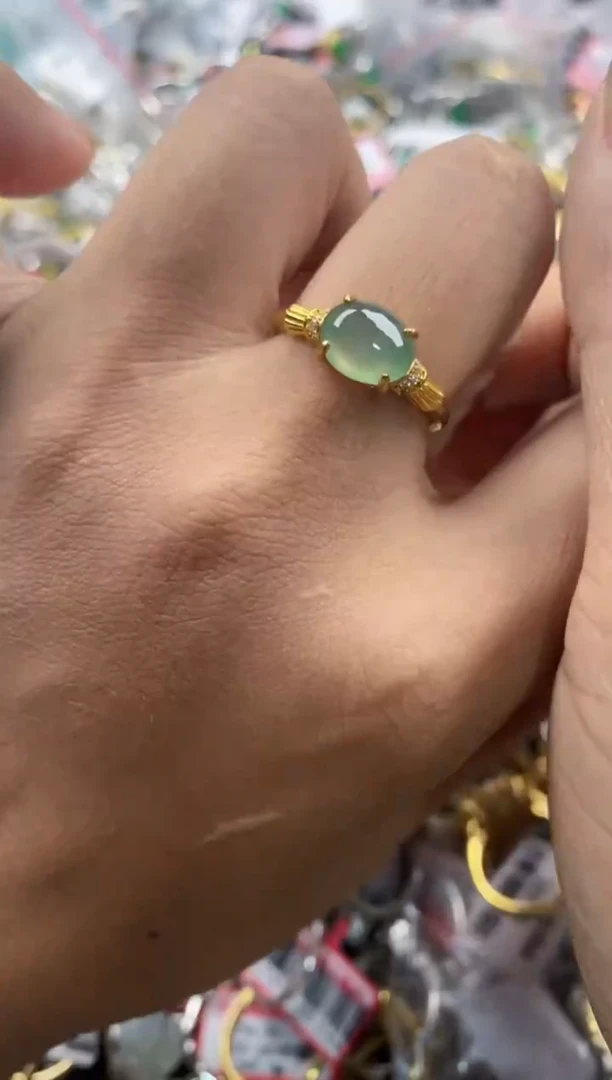 银S925镶嵌戒指翡翠444                 3