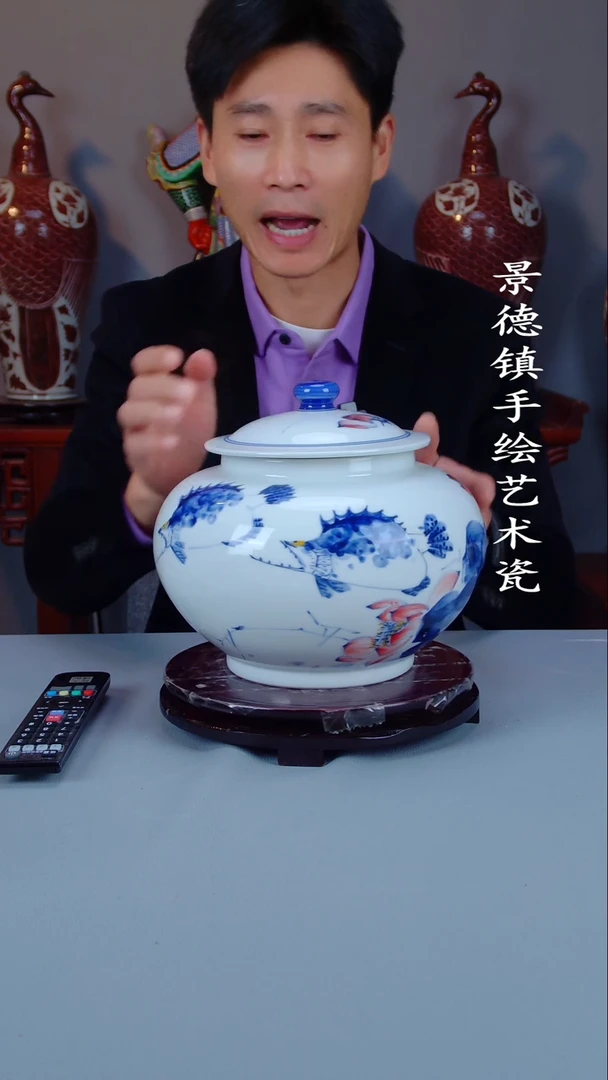 摆件陶景德镇手工手绘陶瓷摆件9