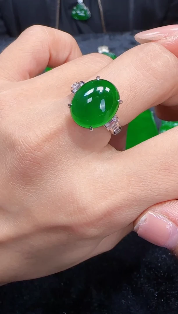 未镶嵌定制翡翠翡翠戒指67