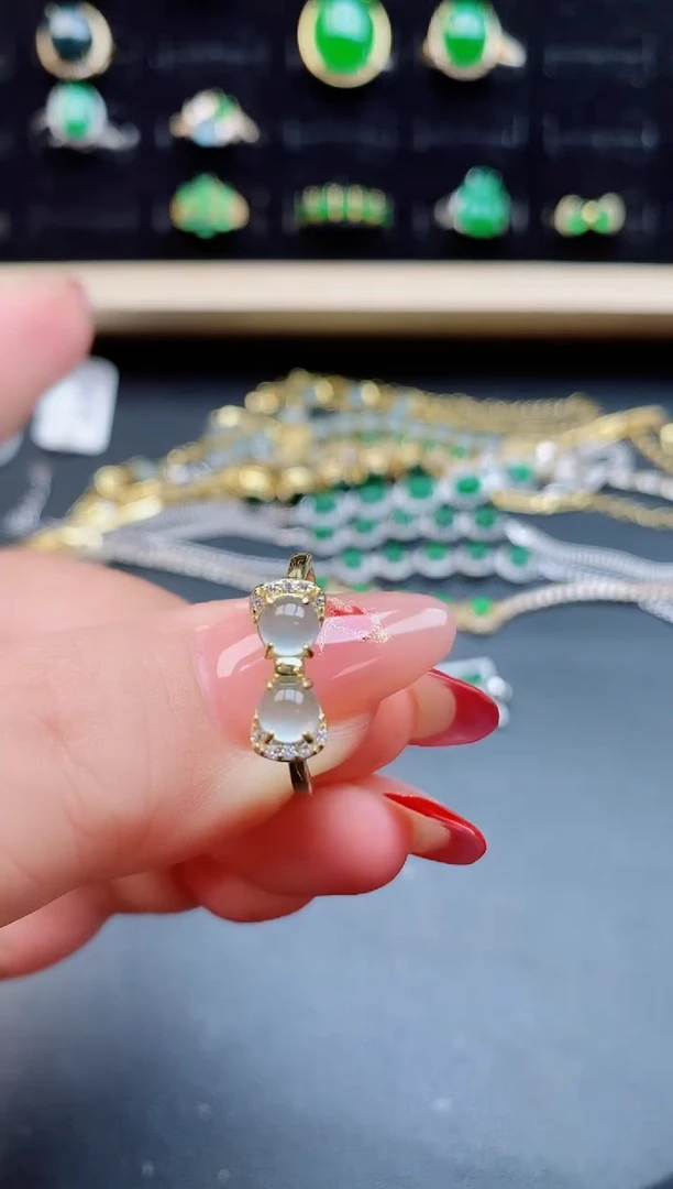 【闪购商品】翡翠戒指银S925镶嵌058550