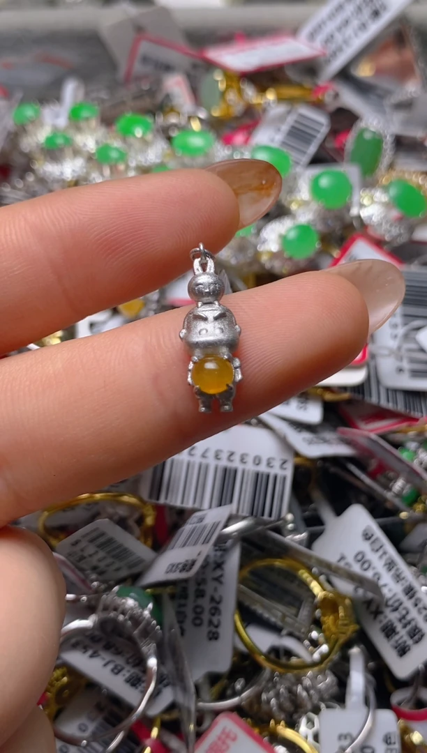 银S925镶嵌戒指翡翠百内无证书