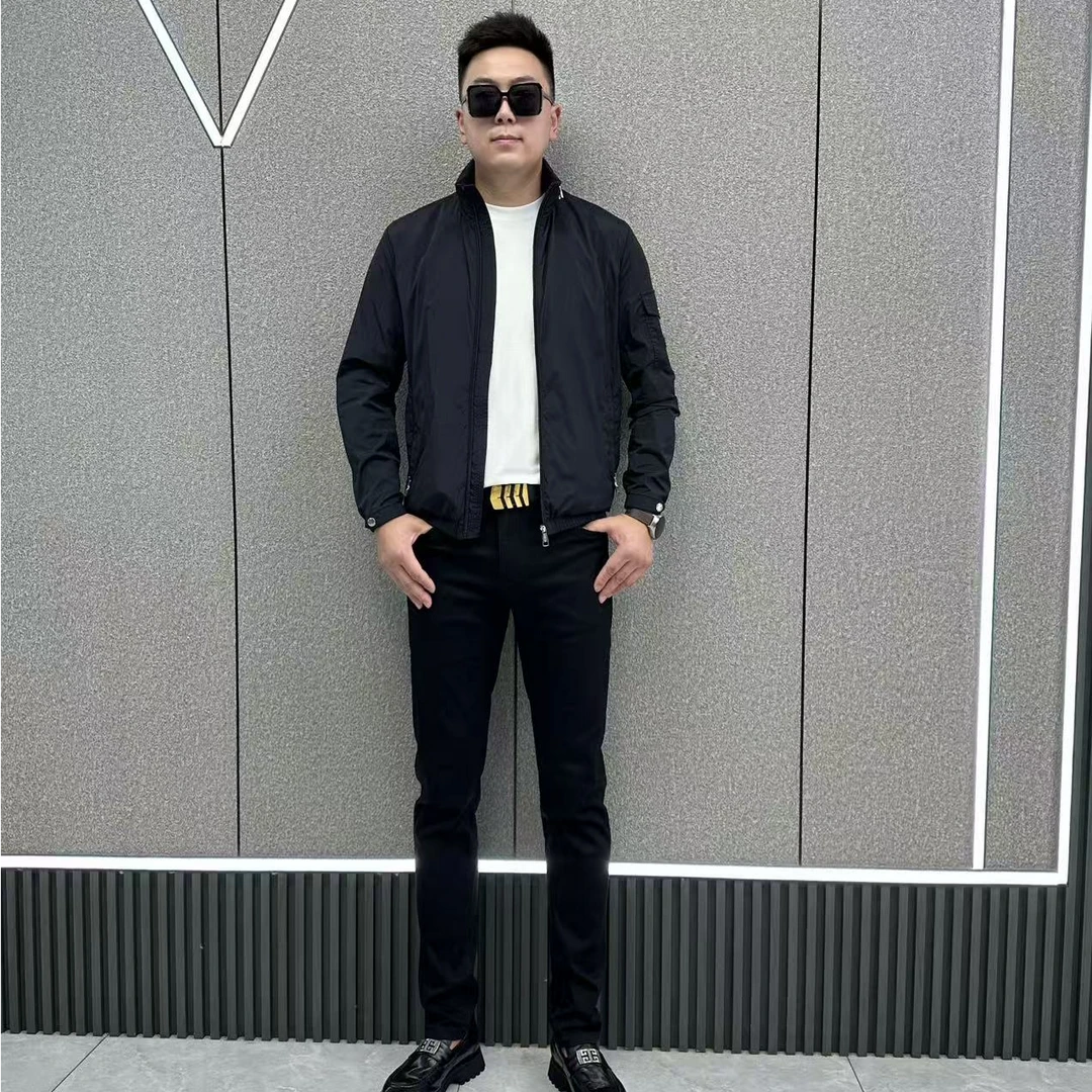 富玺欧货男装2025早秋新款时尚潮流百搭男士隐藏连帽款夹克25617