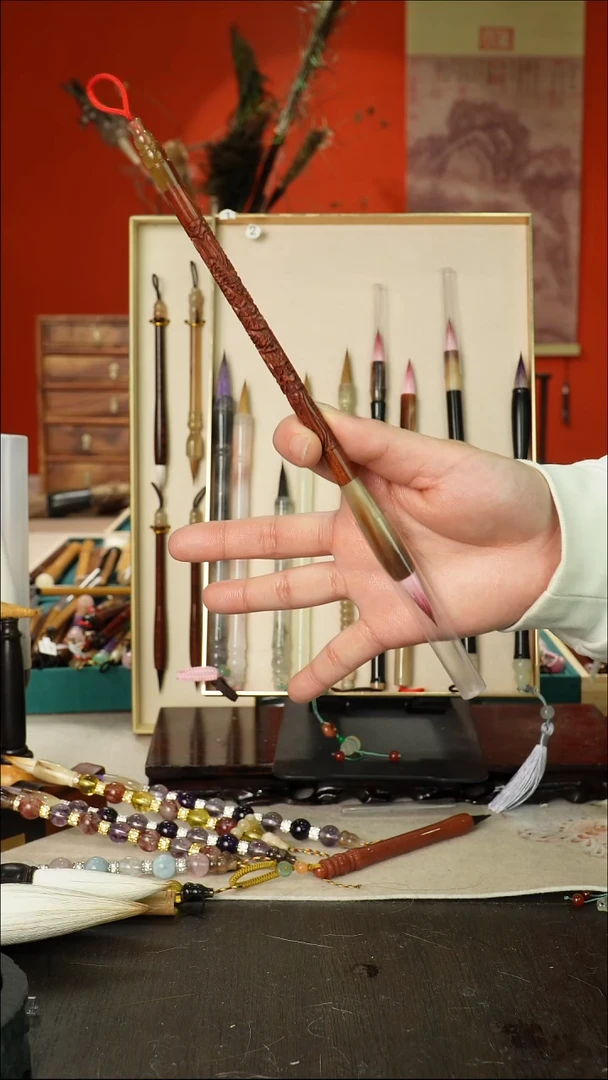 158号闪孤品高货毛笔链接 清水试笔 蘸墨不退