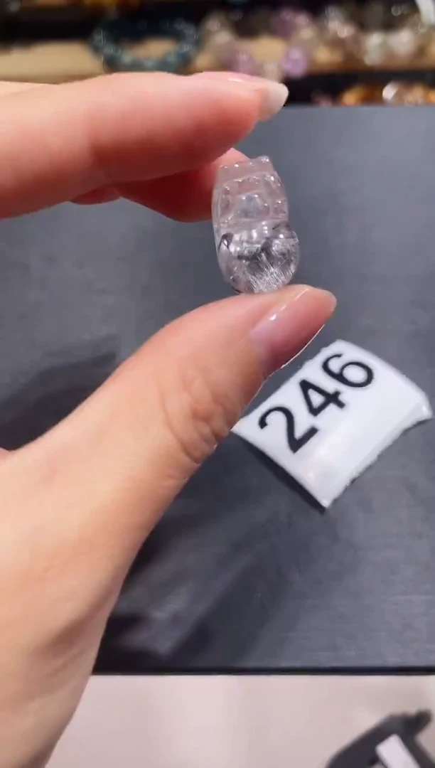 未镶嵌手链水晶A246黑银钛貔貅