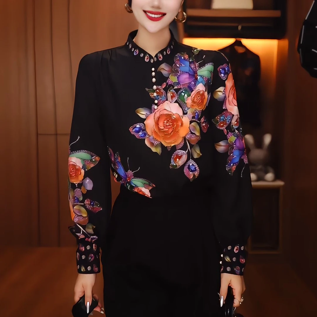 【贵妇装】原创【绣彩缤纷】新款设计感百搭上衣休闲显瘦轻奢透气款