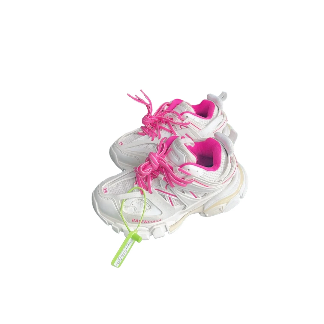 99新 Balenciaga/巴黎世家 track休闲鞋白粉 35码原盒配件d590