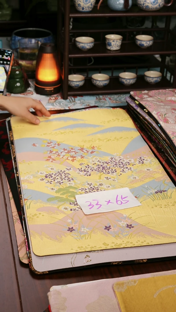 【西阵织湖光山色单面】中国风干泡织锦茶席33*65