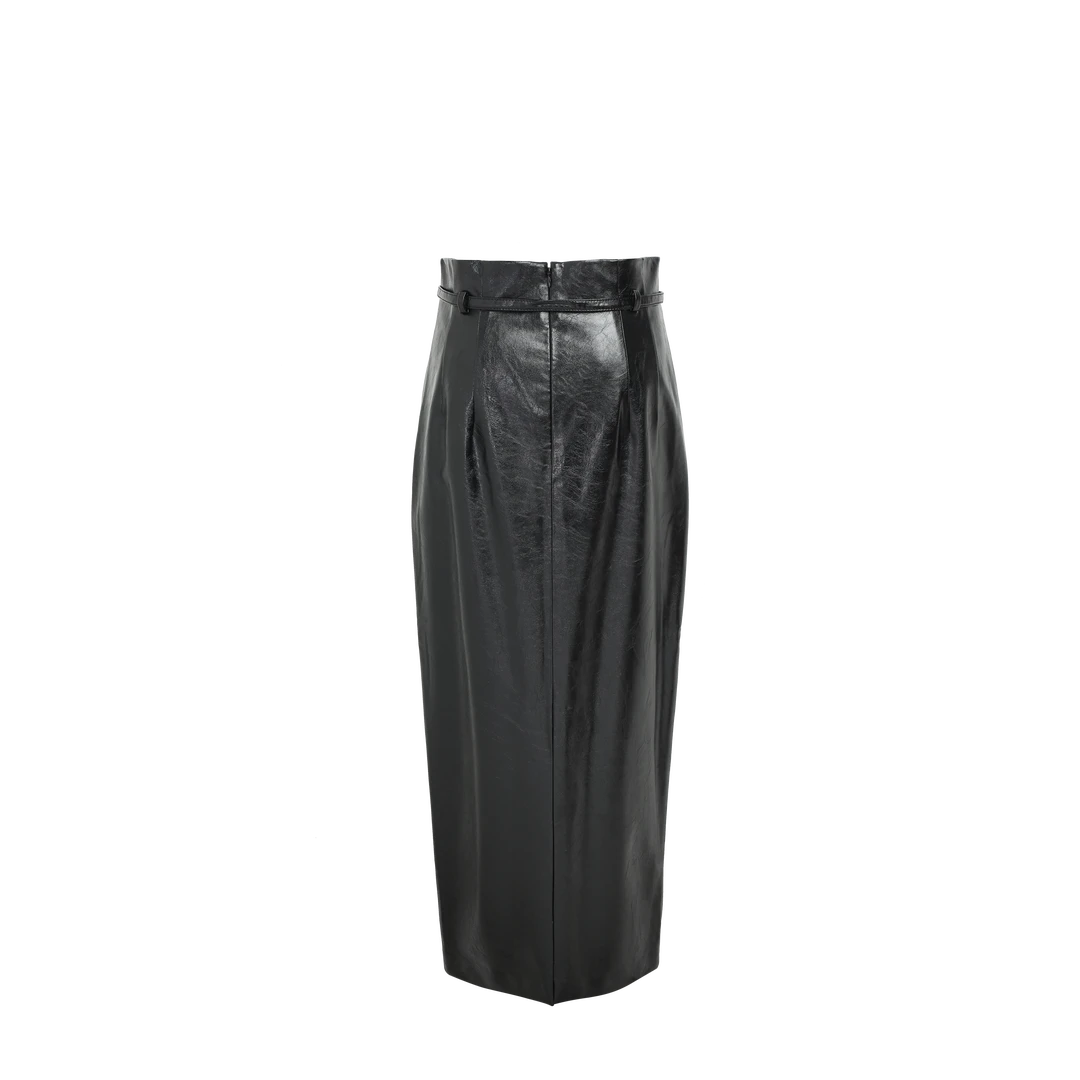 【芳芳精选】ZHUCHONGYUN2024新款皮裙时尚精致半身裙C1DE32102