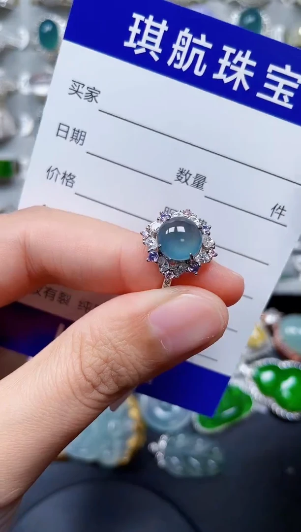 【闪购商品】翡翠戒指银S925镶嵌0533