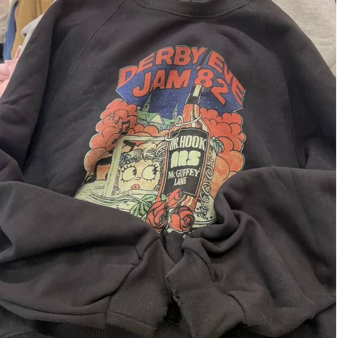 【NO退NO换】韩国东大门冬款玫瑰女孩卫衣