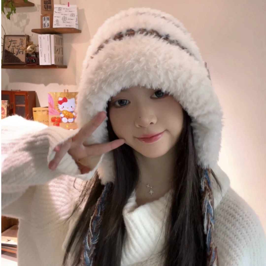 孤品清清【701-799】冬季帽子可爱毛线帽百搭保暖毛茸帽子显脸小