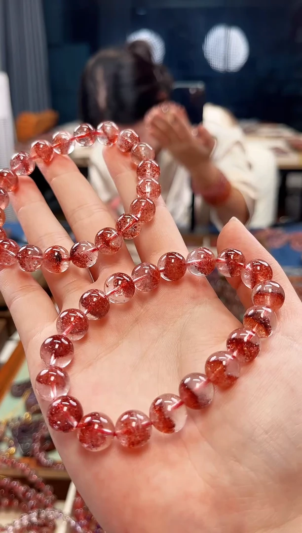 未镶嵌手串水晶金草莓超七单圈手串10mm【多样性发一】