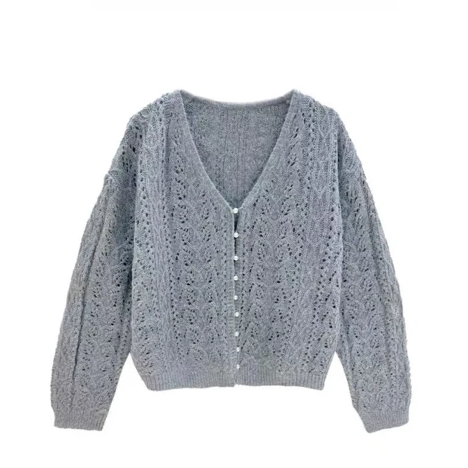 【团团云朵】2025早春新款时尚百搭气质毛衣开衫长袖外套上衣女