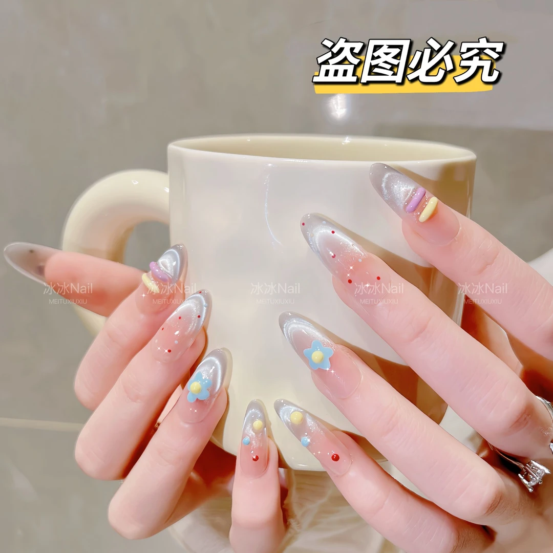 【小云朵】时尚清新纯欲高级感成品美甲穿戴式手工穿戴甲