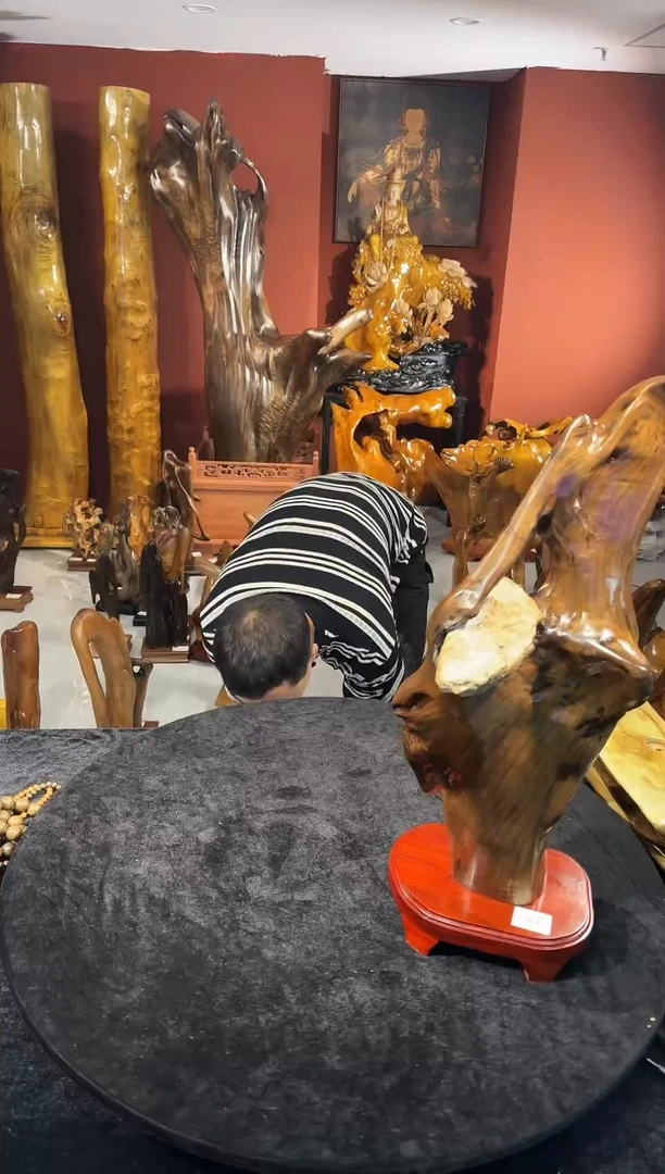 金丝楠春***冬金丝楠木随形孤品摆件289