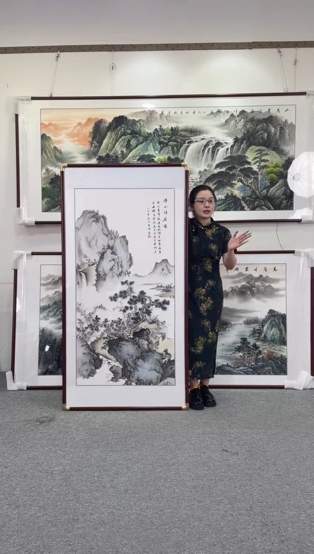 国画归山隐居168*86手绘国画
