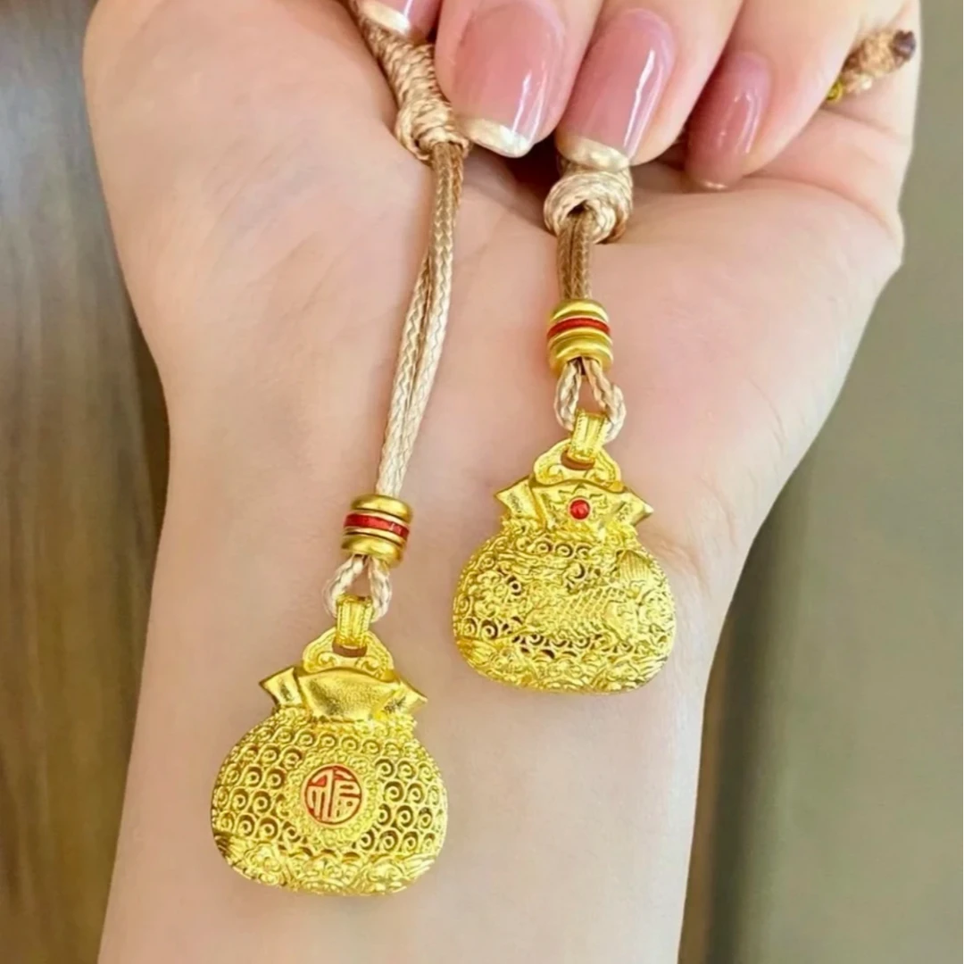 铜合金项链  铜合金项链 杨幂同款国潮风福袋钱袋颈链女