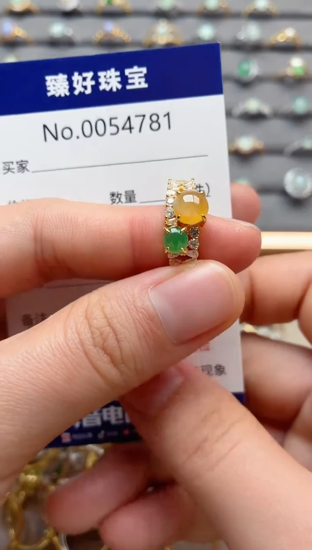 银S925镶嵌戒指翡翠1