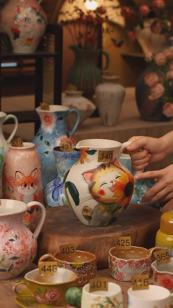 陶瓷景德镇设计师手作花器摆件侘寂风340