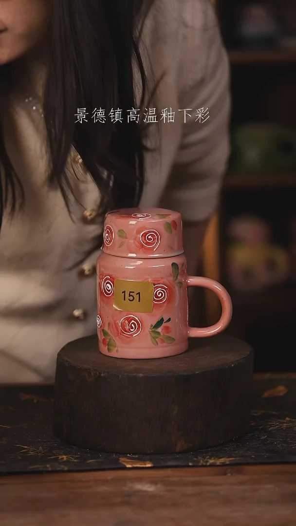 陶瓷景德镇高温釉下手绘陶瓷@L151@