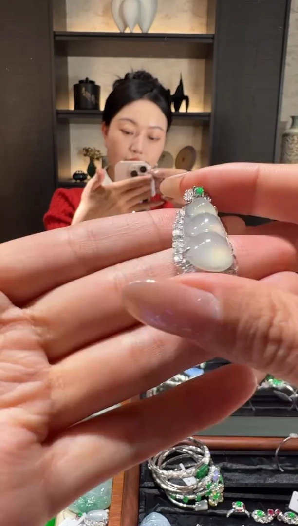 颈饰银S925镶嵌翡翠17