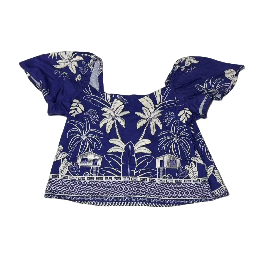 外贸原单亚麻麻泡泡袖背心254151557