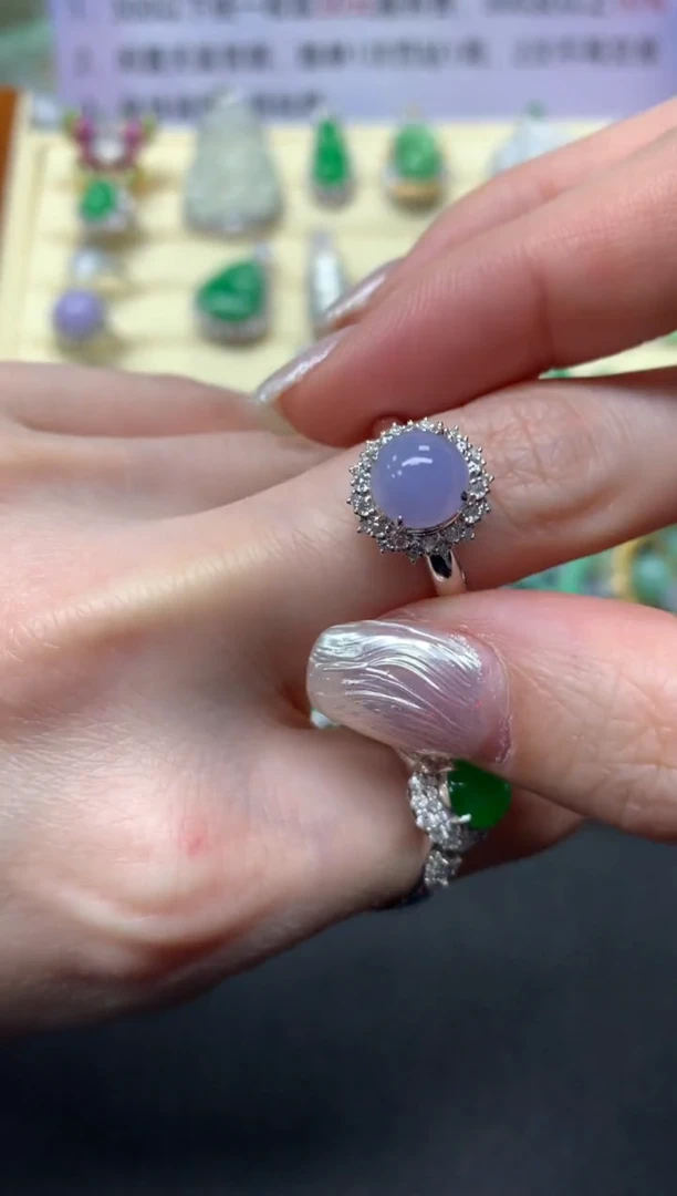 【闪购商品】翡翠戒指18K金镶嵌戒指|4500+450