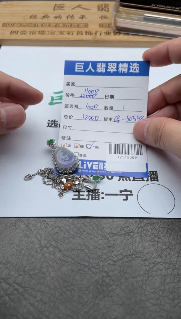 颈饰18K金镶嵌翡翠-12519569