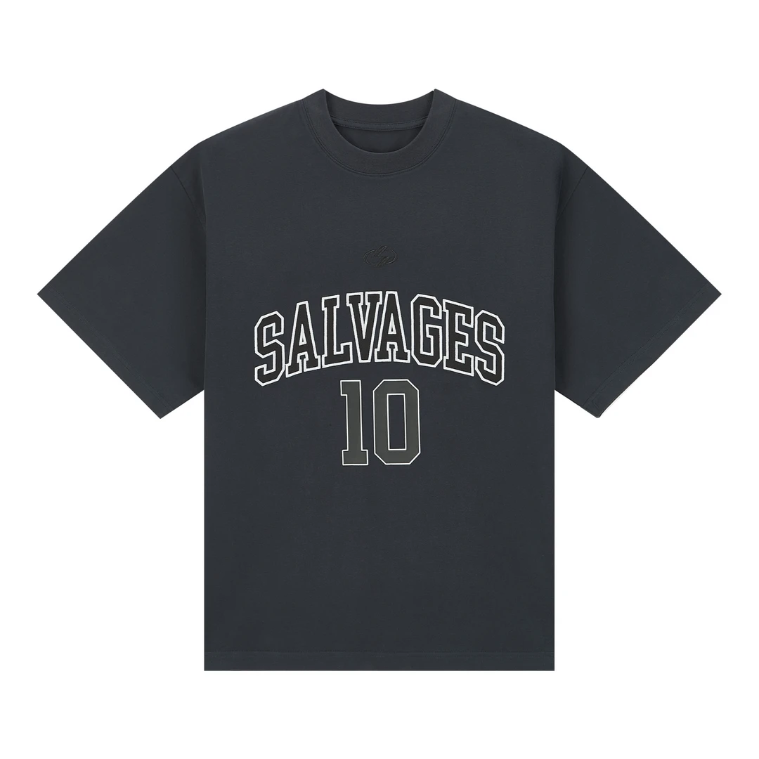 【官方正品】THE SALVAGES 美式情侣宽松字母刺绣圆领短袖