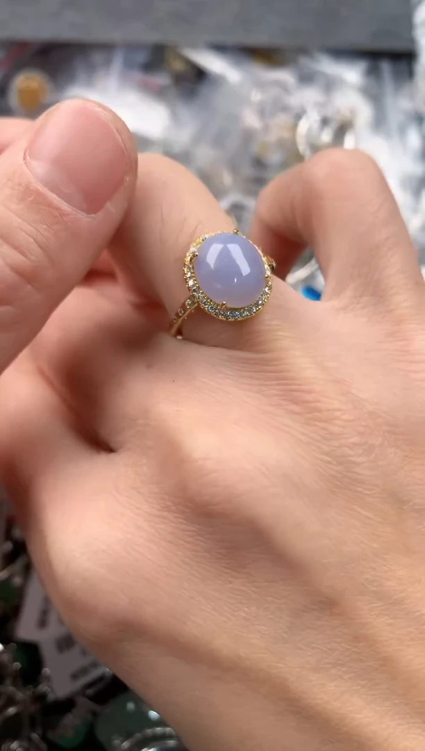 银S925镶嵌戒指翡翠   2                         1