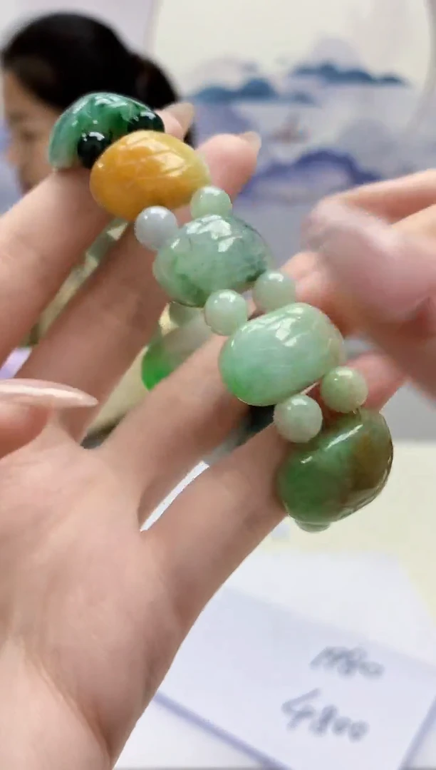 【闪购商品】定制翡翠未镶嵌4902jw-毛货手串25