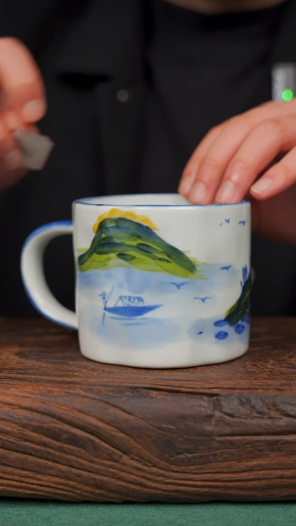 【闪购商品】瓷片90寻一缕瓷香杯釉下手工手绘瓷器