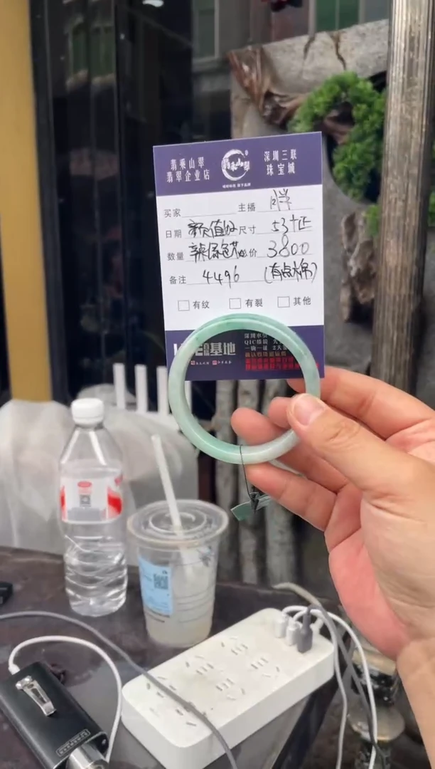 未镶嵌手镯翡翠W 53正圈 4496