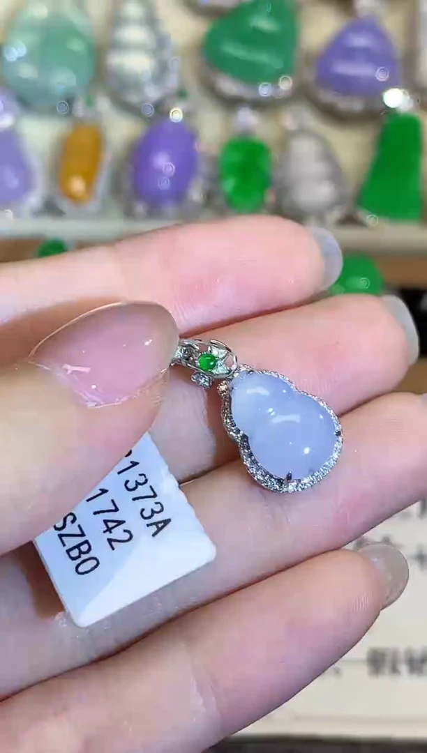 吊坠(不含链)18K金镶嵌翡翠L多样性发其一