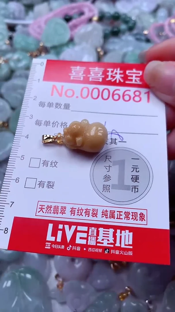 吊坠(不含链)未镶嵌翡翠6681