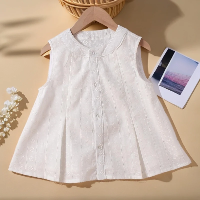 森系女童背心夏季薄款2025新款儿童夏装无袖衣服时尚清新女宝上衣