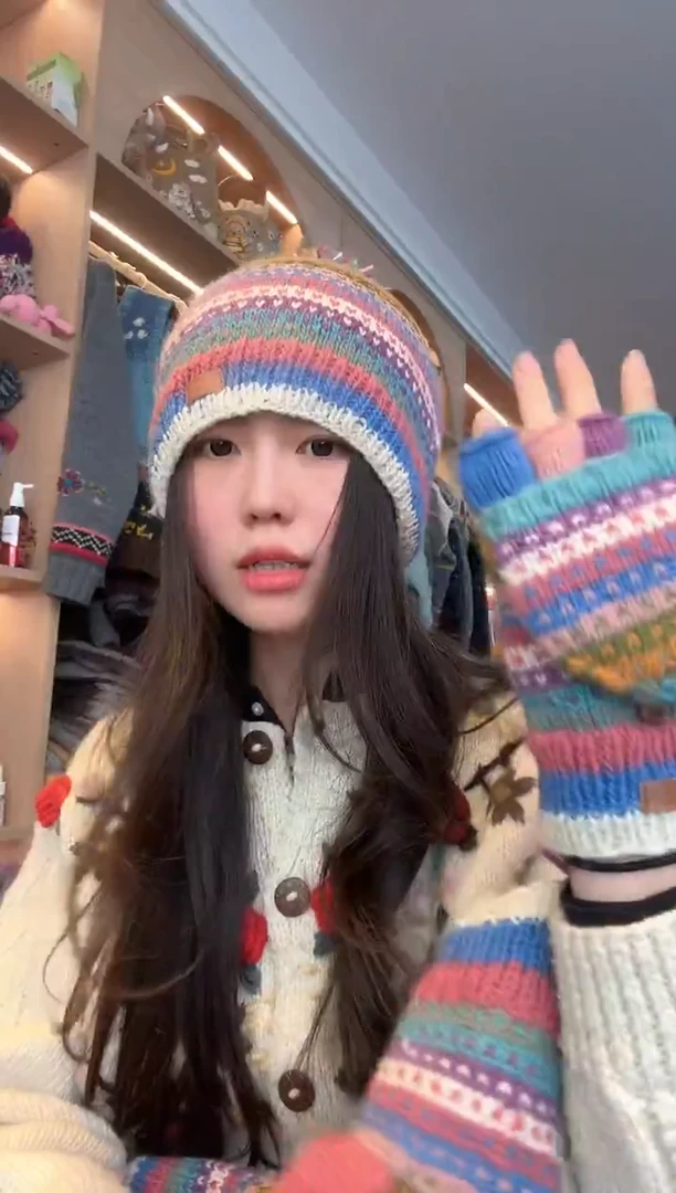 羊毛糖果色手套