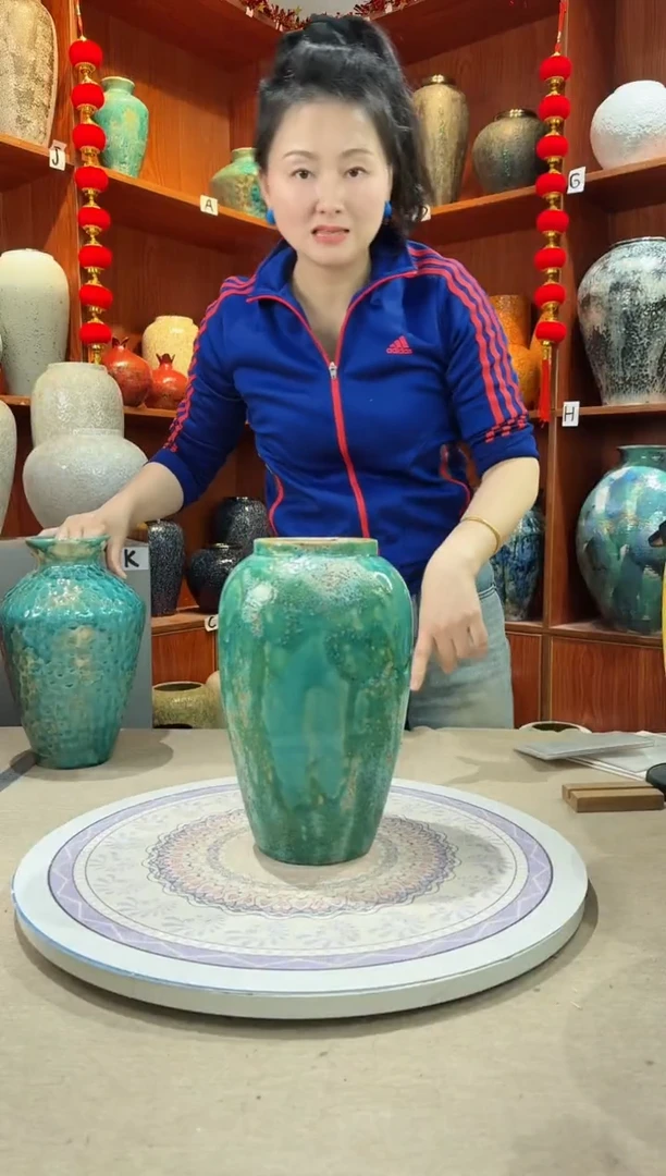 【闪购商品】瓶陶瓷花瓶 无花 草原绿中号