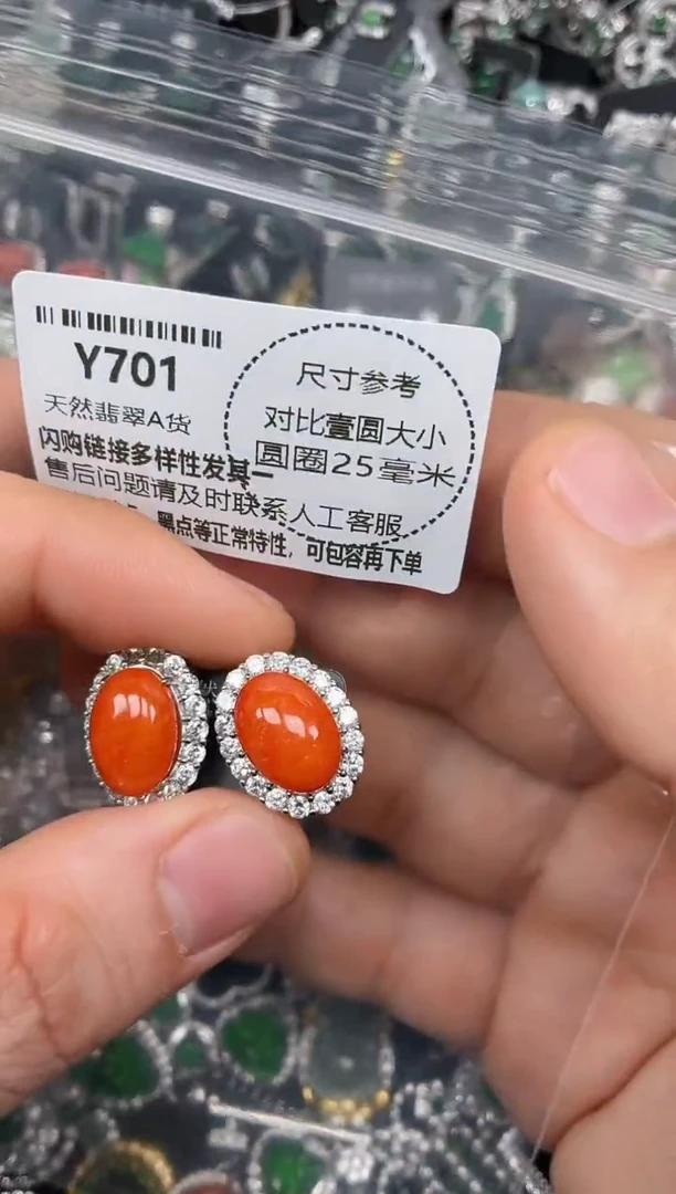 颈饰未镶嵌翡翠Y701耳钉