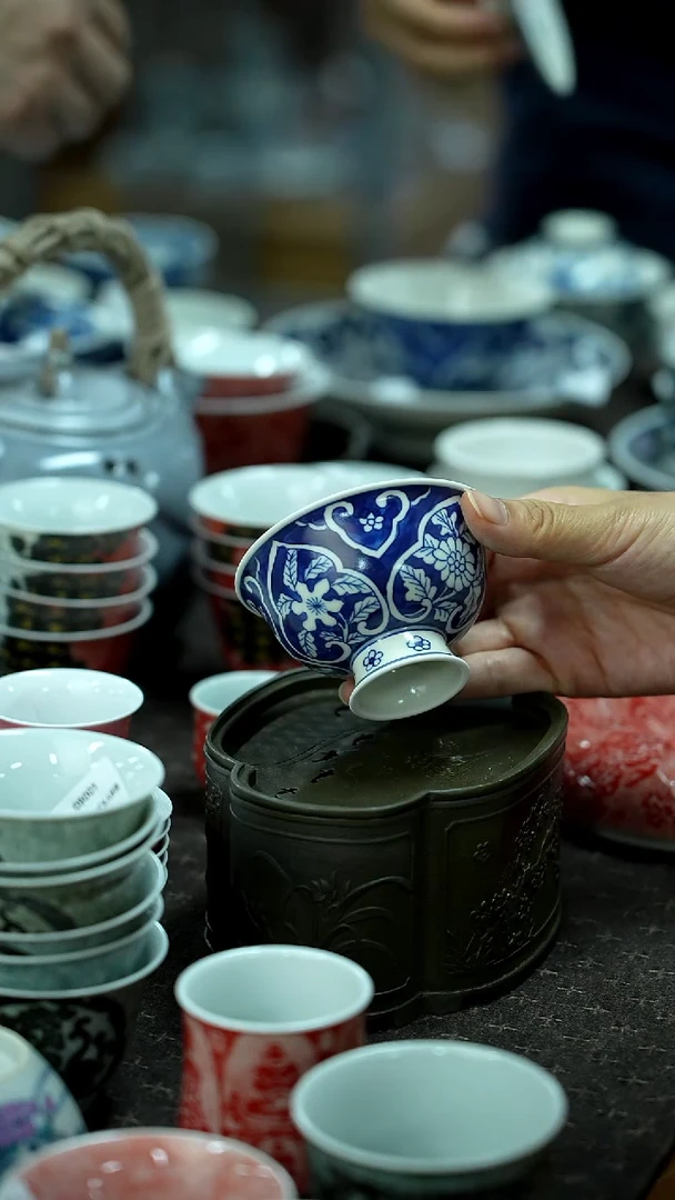 开仓千款景德镇手绘茶具放漏