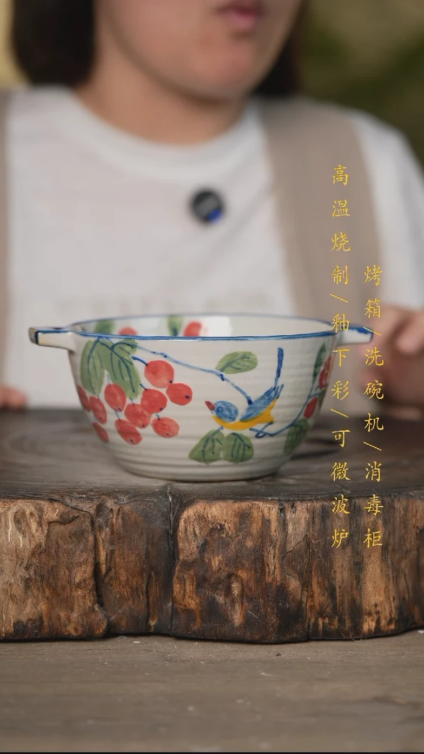 碗景德镇高温釉下彩可微波烤箱洗碗机